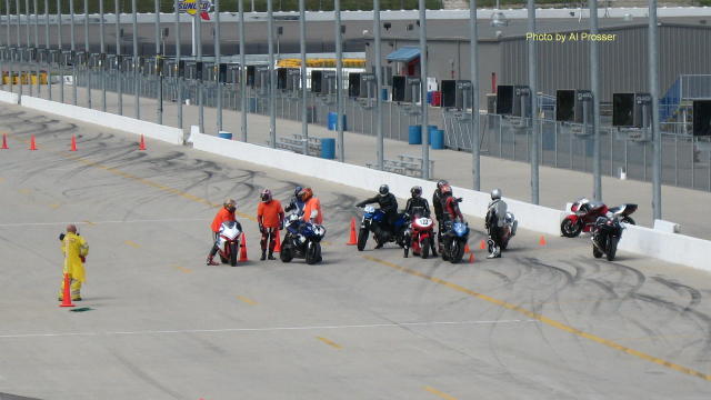 Lining up for start, view from outside fence