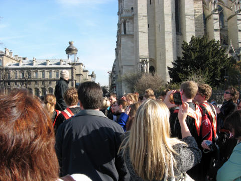 Walking to Notre-Dame in Paris