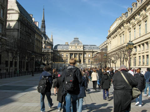 Walking to Louvre in Paris