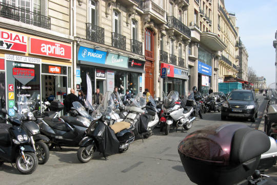 Motorcycle shops on Champs Elysees in Paris