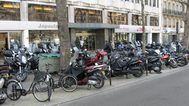 Motorcycle shops on Champs Elysees in Paris